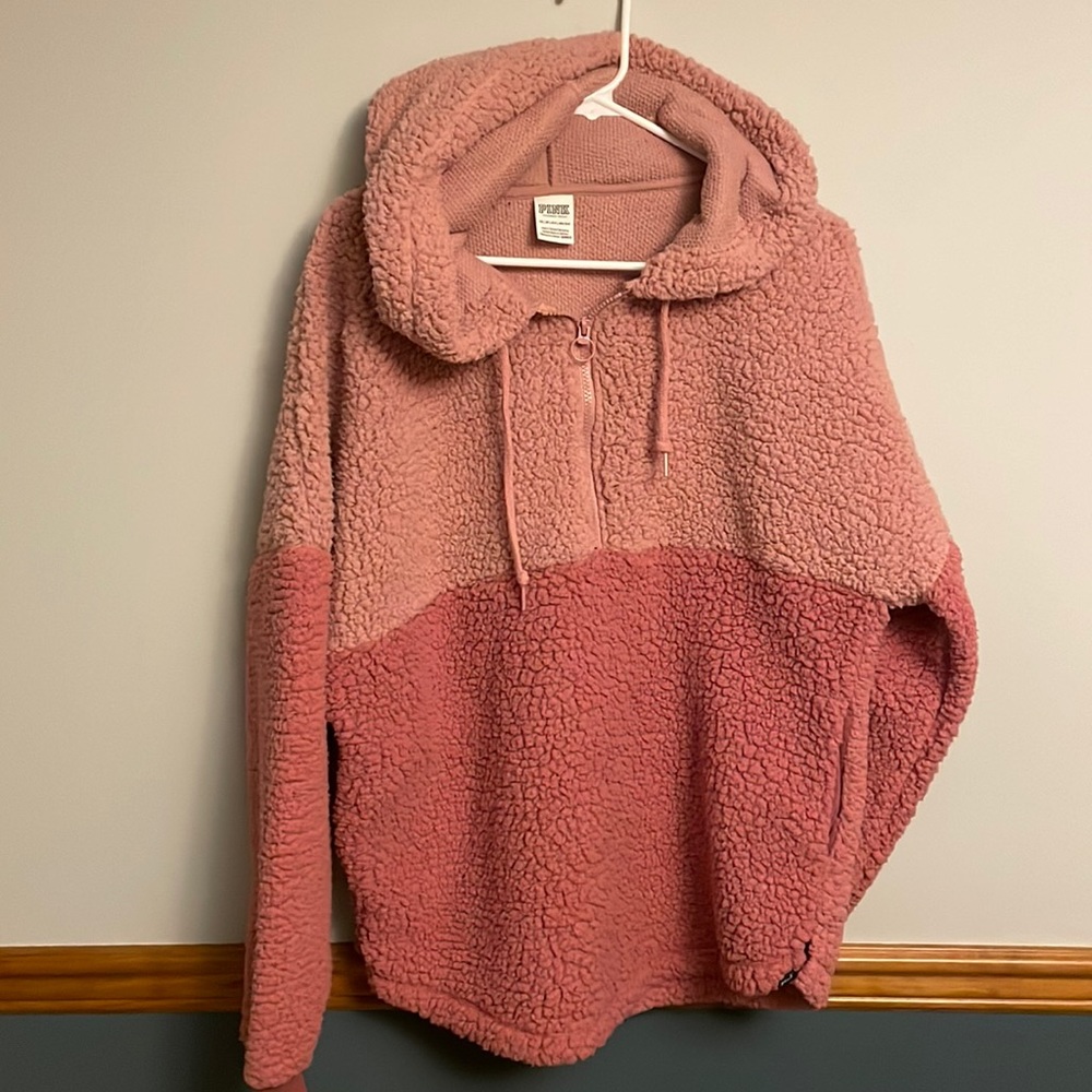 Victoria’s Secret Pink Sherpa hoodie size XS.